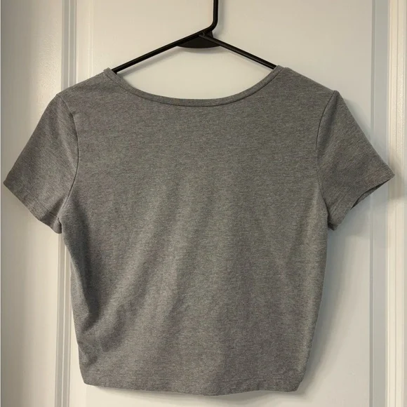Wild Fable Gray Crop Fitted T-Shirt - Picture 2 of 2